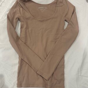 Aeropostale Seriously Soft Sculpt Top in Brown